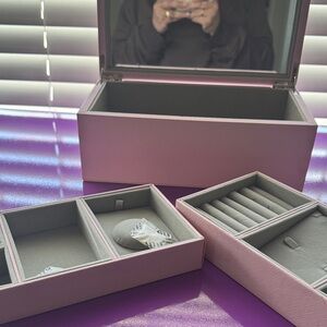 Pandora Jewelry Box pink large size gray inside charm holder